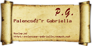 Palencsár Gabriella névjegykártya